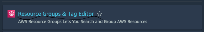Resource Groups & Tag Editor console